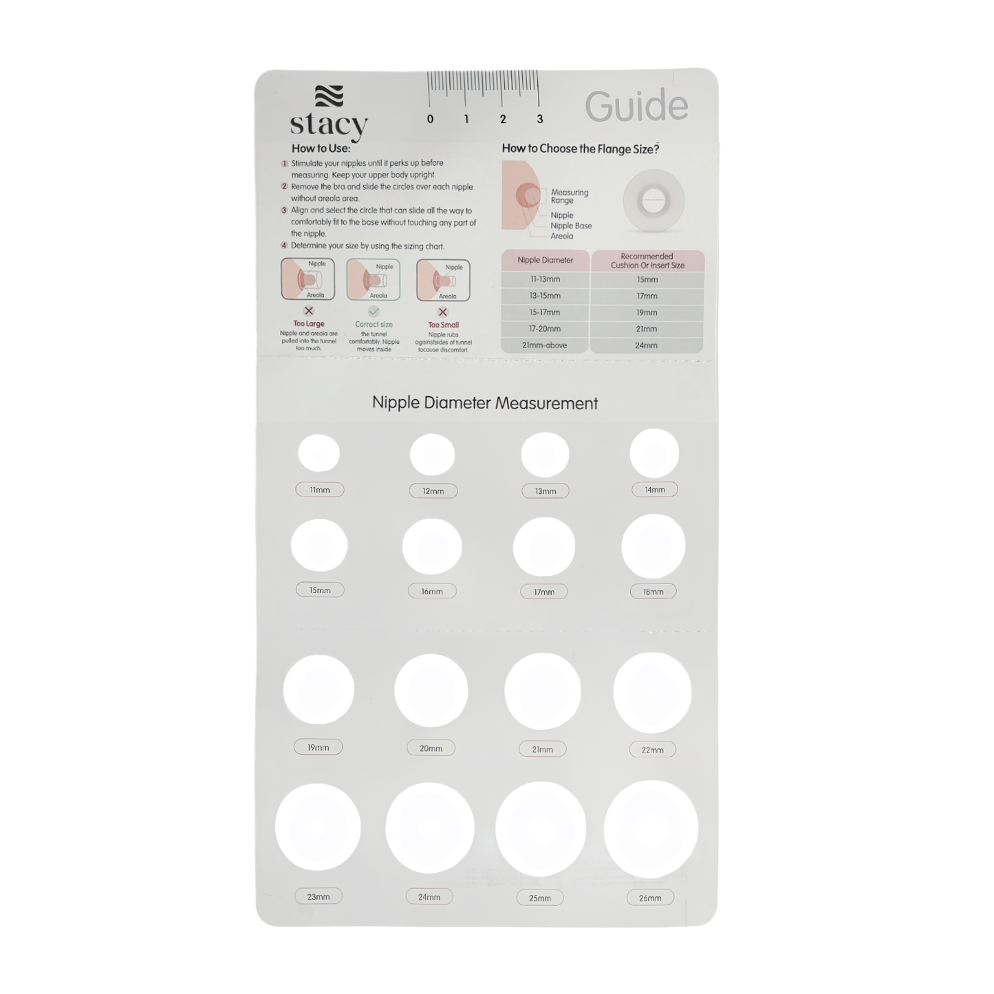 Flange Inserts + Flange Size Guide Bundle - Complete Sizing Solution for Stacy Breast Pump